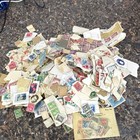 Worldwide Used Postage Stamp Lot On Paper  Handstamped  Historical Figures 