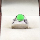 Jade Oval Cut Gemstone With 925 Sterling Silver Ring For Men s  b168  