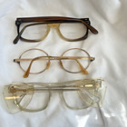 Lot Of 3 Vintage Eyeglass Frames- Romco Swank Barbudo Titmus Repair parts Only