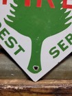 Vintage Us Forest Service Porcelain Sign Old Park Ranger Fire Fighter Prevention