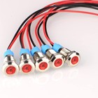 New 5pcs 8mm Led Metal Indicator Light Ac dc 12-24v Waterproof Signal Lamp Pilot