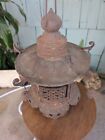 Vintage Iron 14    Asian Hanging Lantern Hexagon Check Pattern With Bells