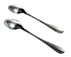 Pair Early 18th C American Coin Silver Teaspoons  Ie  john Edwards  Boston  2pcs