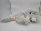Vintage Realistic Commonwealth Grey Persian Cat Blue Eyes Plush Pink Bow Fluffy 