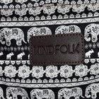 Kindfolk Yoga Mat Duffel Bag Black White Elephant Print Canvas Gym Travel Tote