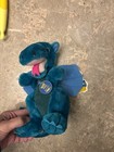 Vintage 1983 Dakin Green Teal Blue Green Dragon With Wings 10  Soft Plush