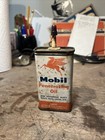 Vintage Mobil Penetrating Handy Oil 4oz 5 5  Tall Tin Empty
