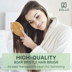 Authentic Black Boar Bristle Hair Brush Dry   Wet Detangling Hair Brush Bamboo