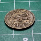 Vintage Car Wash Token Sports Car Design  1 Brass Token Coin