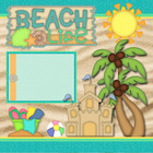 Beach Life  2 Premade Scrapbook Pages Paper Piecing Printed Layout Dbds