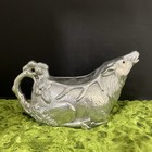  rare  Arthur Court Aluminum Deer Stag Elk Red Carnelian Eye Gravy Boat Vtg
