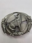 Vtg Belt Buckle 90s Westerncore Cowboy Howling Wolf Usa Siskiyou Unisex