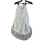 Vintage 1950s Liquid Satin Wedding Gown   Hoop Skirt Set Cutter Project 