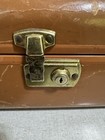 Vintage Leather Vinyl Makeup Train Case No Key Small Travel Suitcase