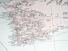 1891 Original Antique Map Of  Australia   Melbourne Sydney Brisbane Perth