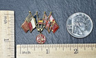 Wwii Free France Cross Of Lorraine   Allied Flags Medal Pin N636