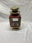 Vintage Red Brass Tone Carriage Lantern 8    Glass Panel Candle Holder Decor