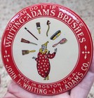 Rare Antique Advertising Pocket Mirror Whiting-adams Brushes  Boston  Mass 