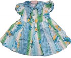 Baby Girl Clothes Vintage Peppermint Size 18 M   2pc Floral Gingham Dress Blue