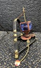 Gary Rosenthal Ani Li Dodi Mixed Metal fused Glass Dreidel Sculptures Pair