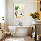 Funny Frog Bathroom Wall Art  Cute Couple Frogs In Bathtub Shower Poster Wall De