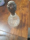 Antique Cut Glass And Silver Plated  Fluted Perfume Bottle Great Condition