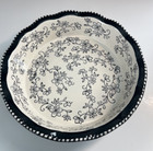 Temptations Floral Lace Black 9   x2 5    Fluted Deep Pie Pan Dish Round Baking New