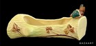 Vtg Elf Gnome Ceramic Log Planter With Ivy Design
