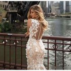 Lace Applique Mermaid Wedding Dresses Plus Size Court Gown Beach Bridal Gowns