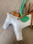 Authentic Hermes Rodeo Pm Horse Bag Charm - Craie   Menthe   Kraft 