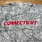 Vintage 90s Connecticut State Road Map All Over Print Single Stitch Shirt Large