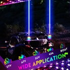 1 2 3ft Rgb Laser Spiral Chase Fat Led Whip Lights  flag Antenna Utv Atv Rzr 4wd