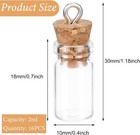 16pcs Small Glass Bottles With Cork Lids  1ml Mini Wishing Bottles  Clear Decor 