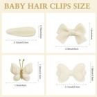 Ded Baby Girl Hair Bow Clips Beige