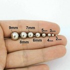 14k Solid White Gold Ball Stud Post Earrings Shiny High Polish 4mm