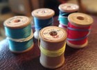 Lot Of 5 Vintage Star Thread Spools With Some Remaining Thread