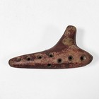 Ewa Austria Ocarinas     Clay Flute     5 Inchles     Brown With Antique Gold