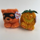 Puffkins Halloween Jack Pumpkin Trick Bear 1999 Plush Stuffed Animal Lot 2 Nwt