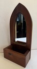 Vintage  Country Wooden Vanity Mirror With Shelf Box Rustic Wall Decor
