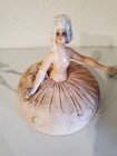 Antique Made In France  terre De Ritz  Wood Half Doll Pin Cushion Figurine