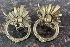 Lot Of 2 Antique Ornate Brass Drawer Pulls  2 1 2   