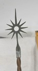 Antique Lightening Rod W ball Teal Green Metal Collar Kretzer Finial 1800