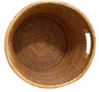 Rattan Wicker Large Vintage Circular Basket Handles Brown Beautiful  read