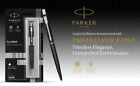 Parker Classic Matte Black Chrome Trim Ballpoint Pen Fine Jotter 0 8mm Blue Ink