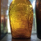 Golden Amber Clasped Hands Eagle Gxii-31 Half Pint Historical Flask 1860s Nice