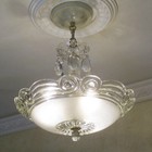 178b Antique Vintage 30 s 40 s Glass Shade Ceiling Light Lamp Fixture Chandelier