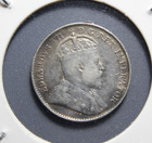 1902-h Canada 5 Cents - King Edward Vii Sterling Silver Large H  small Rim Nick