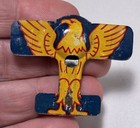 Vntg Cracker Jack Tin Litho Airplane Whistle With Eagle Graphic Prize Premium