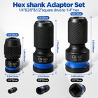 3-piece Impact Socket Adapter Set  1 2 3 8 1 4 Drive To Hex Bit Black
