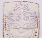 Abstract Face Stoneware Wall Hanging Decor - Terry Pottery Handmade Art C1970s